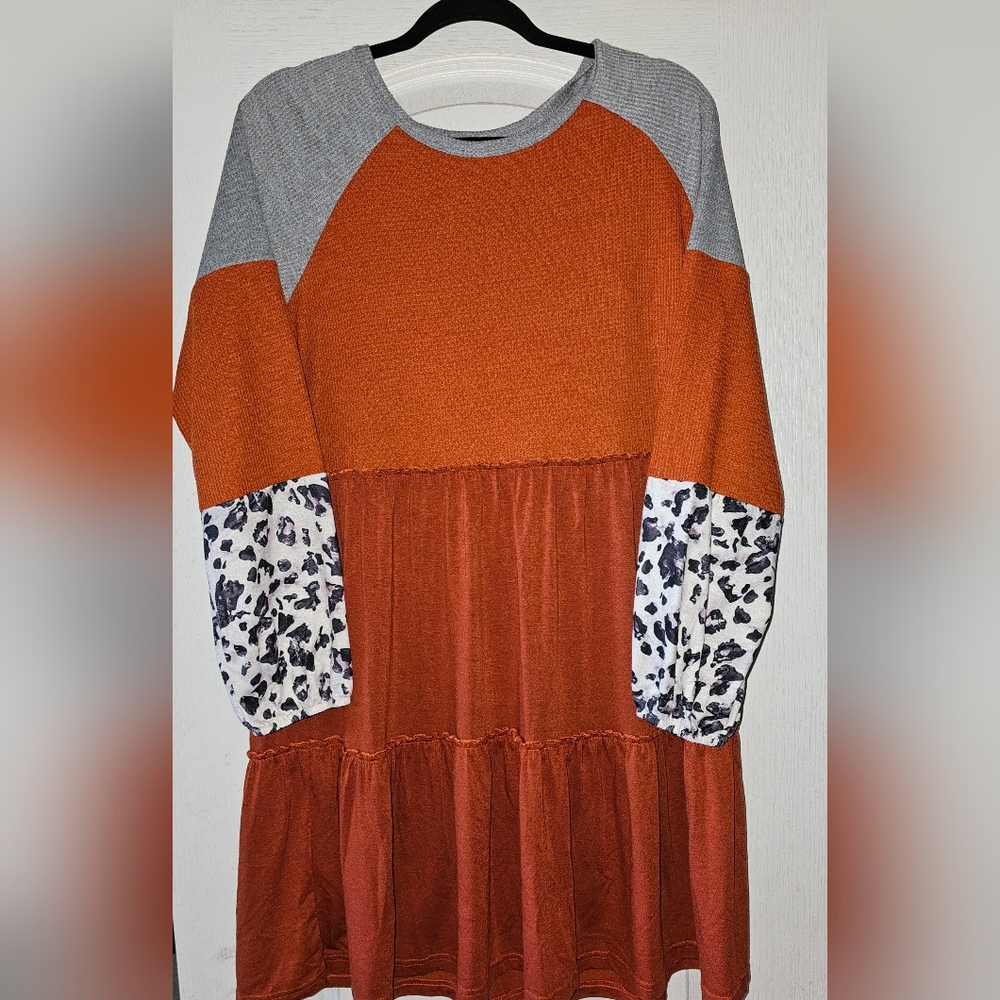 Orange Fall Cute Dress L